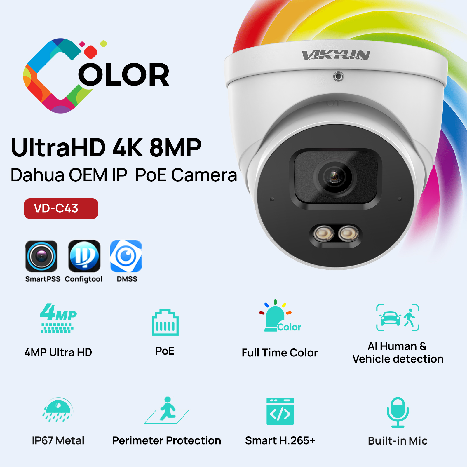 VIKYLIN 4MP Full Color IP Secu - مراجعة Smart Home Login وسعره
