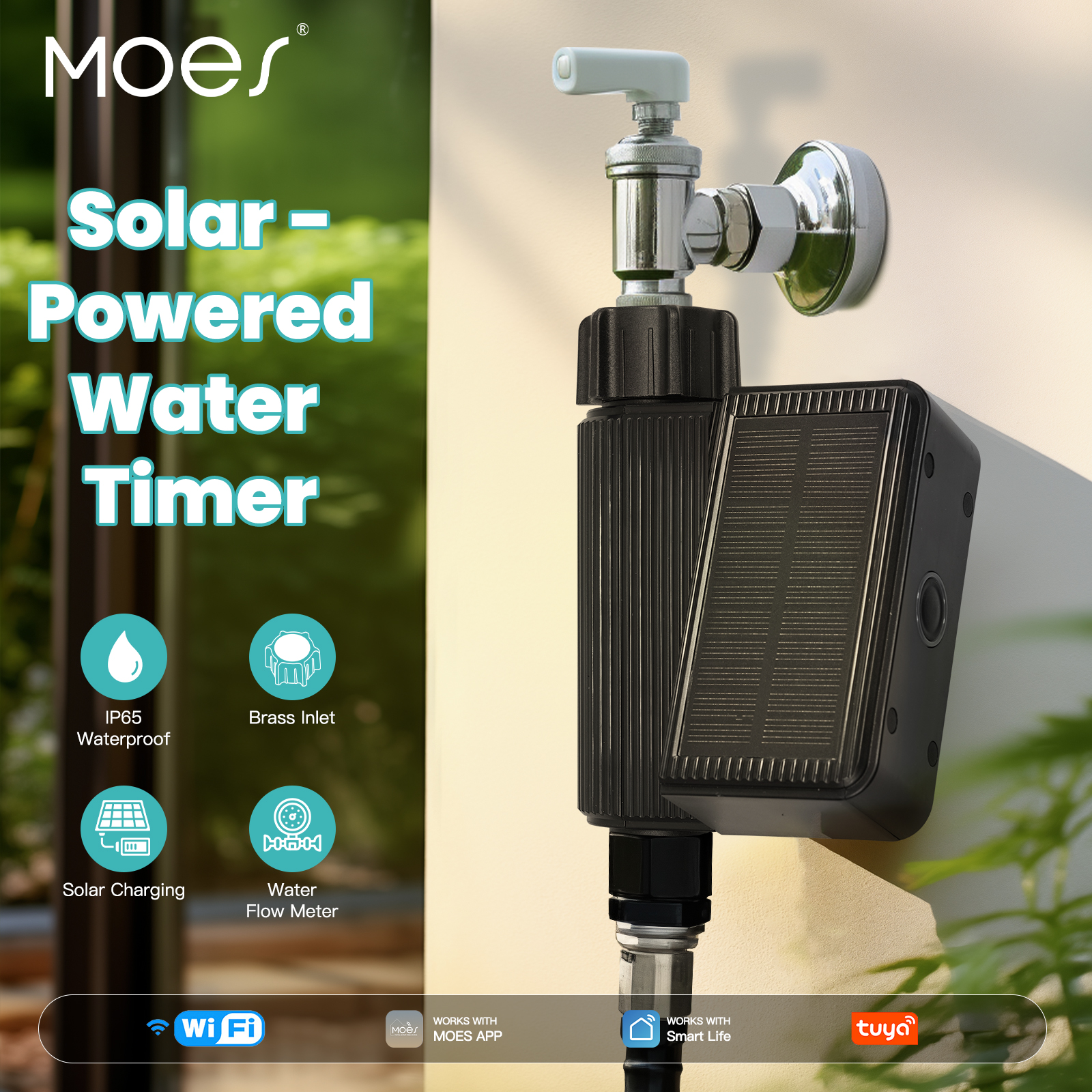 MOES Tuya US WiFi Solar Powere - مراجعة Wifi Water Sensor وسعره