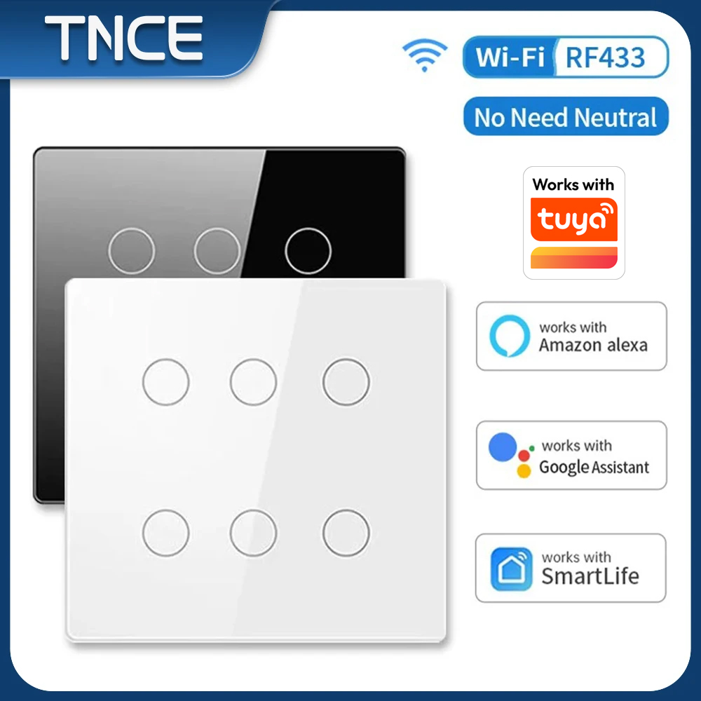 TNCE Tuya WiFi Brazil 4x4 WiFi - مراجعة Smart Home Touchscreen Control Panel وسعره