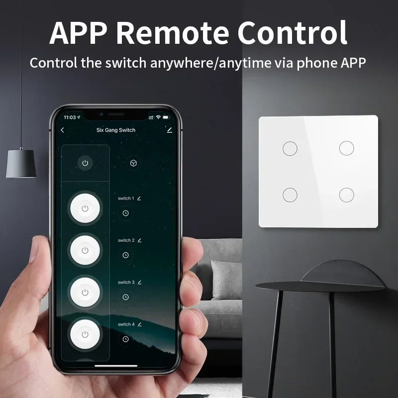 TNCE Tuya WiFi Brazil 4x4 WiFi - مراجعة Smart Home Touchscreen Control Panel وسعره