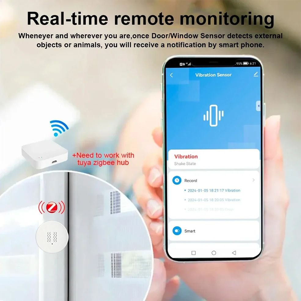 Tuya ZigBee Smart Vibration &  - مراجعة Smart Home Tools وسعره