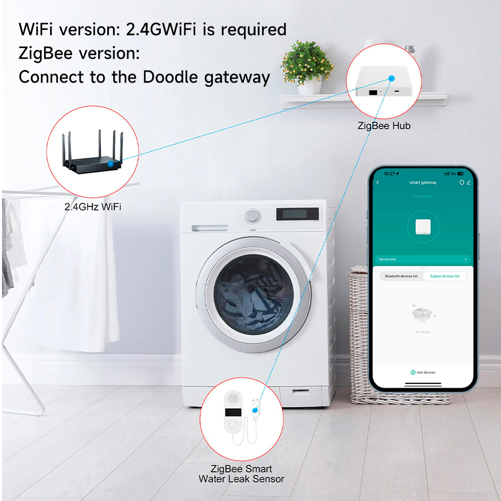 Tuya Wifi Water Leak Detector  - مراجعة Wifi Water Sensor وسعره