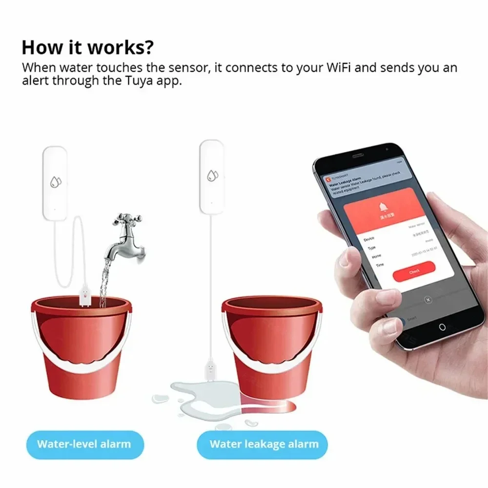 Tuya WiFi Water Sensor Leakage - مراجعة Wifi Water Sensor وسعره